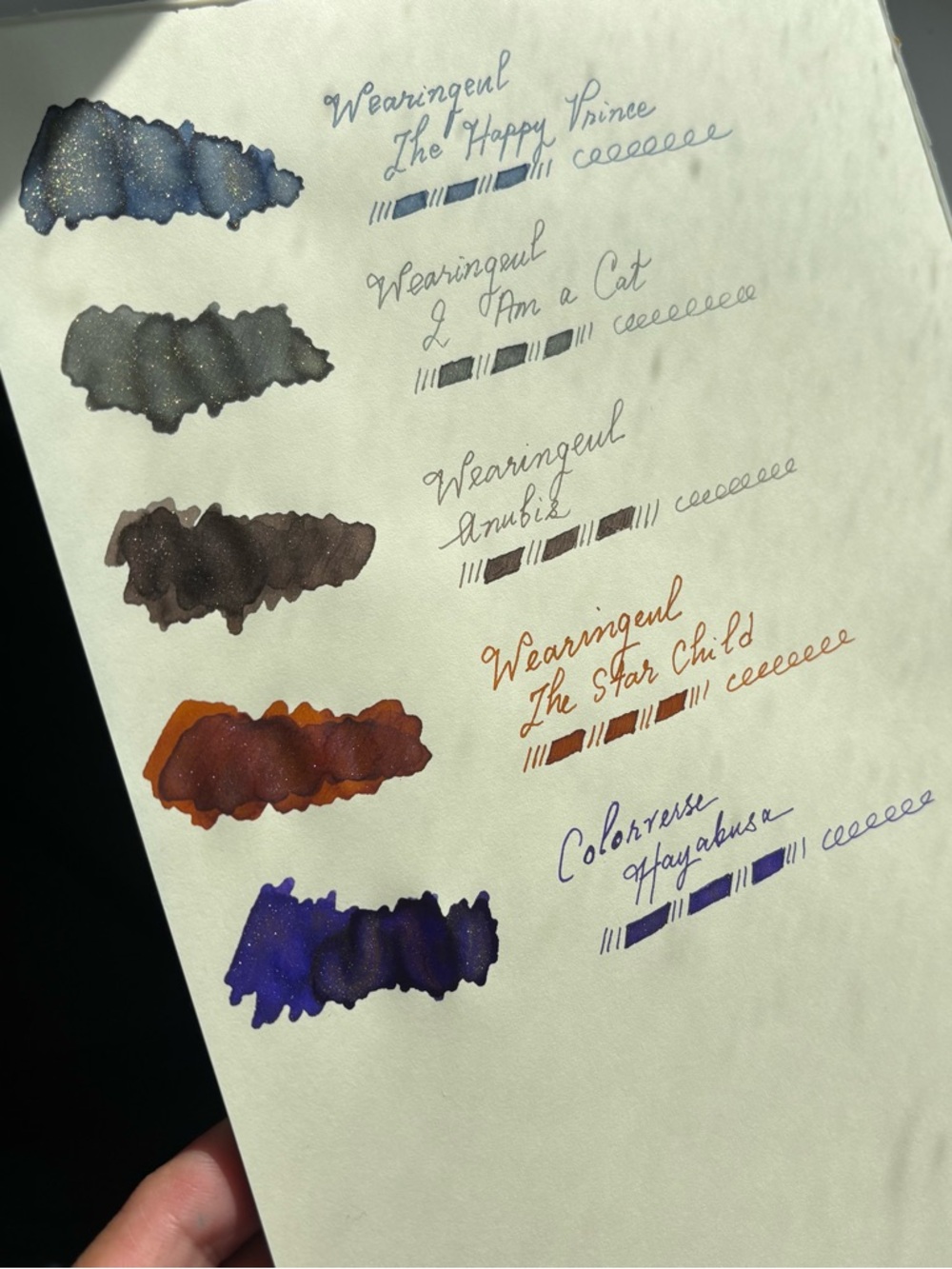 Fountain pen ink bottles Set of 5 all shimmer/glistening